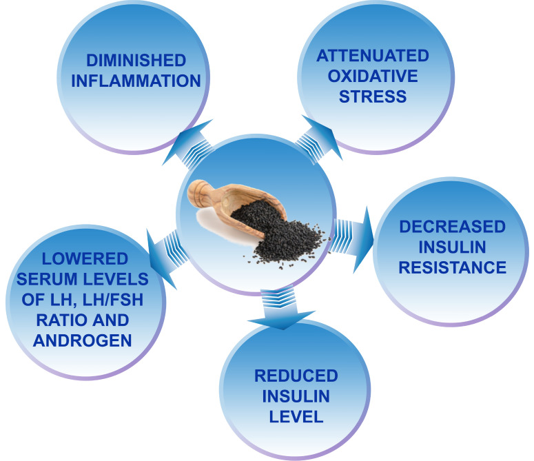 A Review of Clinical and Preclinical Studies on the Therapeutic Potential of Black Seeds (<i>Nigella sativa</i>) in the Management of Polycystic Ovarian Syndrome (PCOS).