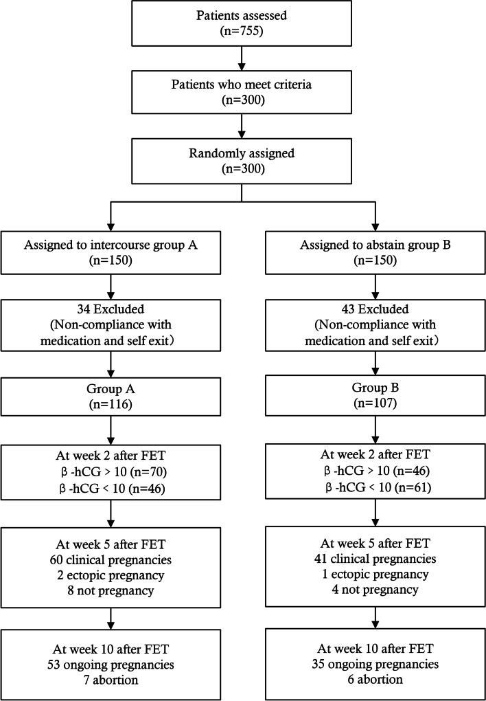 Impact of sexual intercourse on frozen-thawed embryo transfer outcomes: a randomized controlled trial.