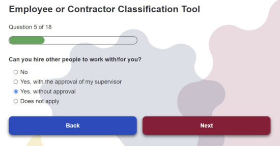 The use of AI in legal systems: determining independent contractor vs. employee status.