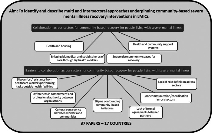 Intersectoral and multisectoral approaches to enable recovery for people with severe mental illness in low- and middle-income countries: A scoping review.