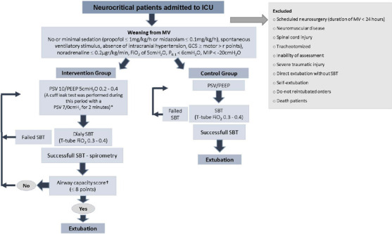 Protocol-directed weaning <i>versus</i> conventional weaning from mechanical ventilation for neurocritical patients in an intensive care unit: a nonrandomized quasi-experimental study.