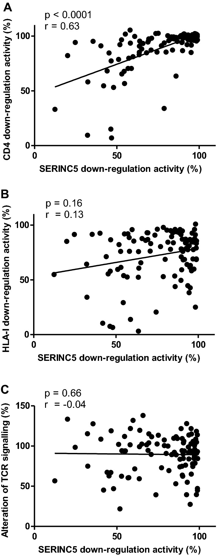 HIV-1 subtype C Nef-mediated SERINC5 down-regulation significantly contributes to overall Nef activity.