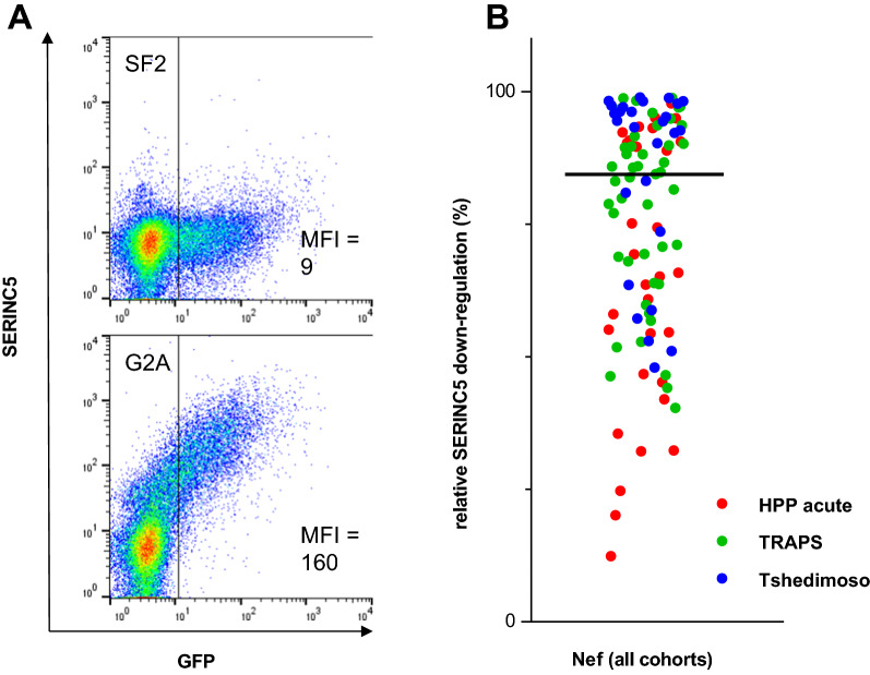 HIV-1 subtype C Nef-mediated SERINC5 down-regulation significantly contributes to overall Nef activity.