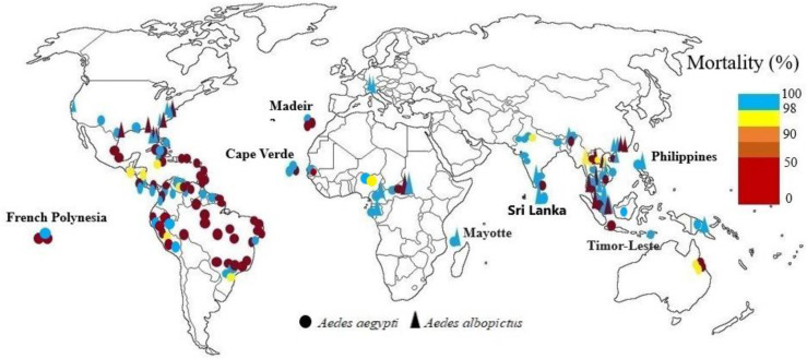 Worldwide Status of Insecticide Resistance of <i>Aedes aegypti</i> and <i>Ae. albopictus</i>, Vectors of Arboviruses of Chikungunya, Dengue, Zika and Yellow Fever.