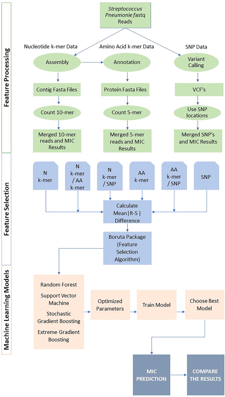 A comparison of various feature extraction and machine learning methods for antimicrobial resistance prediction in <i>streptococcus pneumoniae</i>.