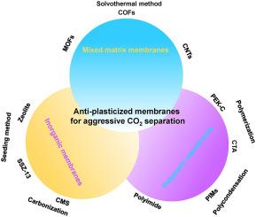 Recent developments of anti-plasticized membranes for aggressive CO2 separation