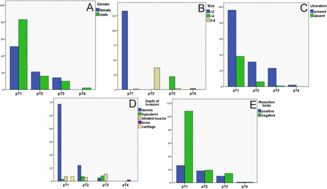 Statical Association between Clinical and Histopathological Parameters for Keratinocyte Carcinomas.