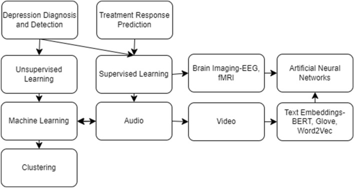 Deep learning and machine learning in psychiatry: a survey of current progress in depression detection, diagnosis and treatment.