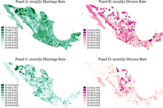 Marriage and divorce during a pandemic: the impact of the COVID-19 pandemic on marital formation and dissolution in Mexico.