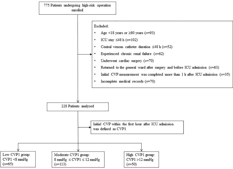 Optimization of central venous pressure during the perioperative period is associated with improved prognosis of high-risk operation patients