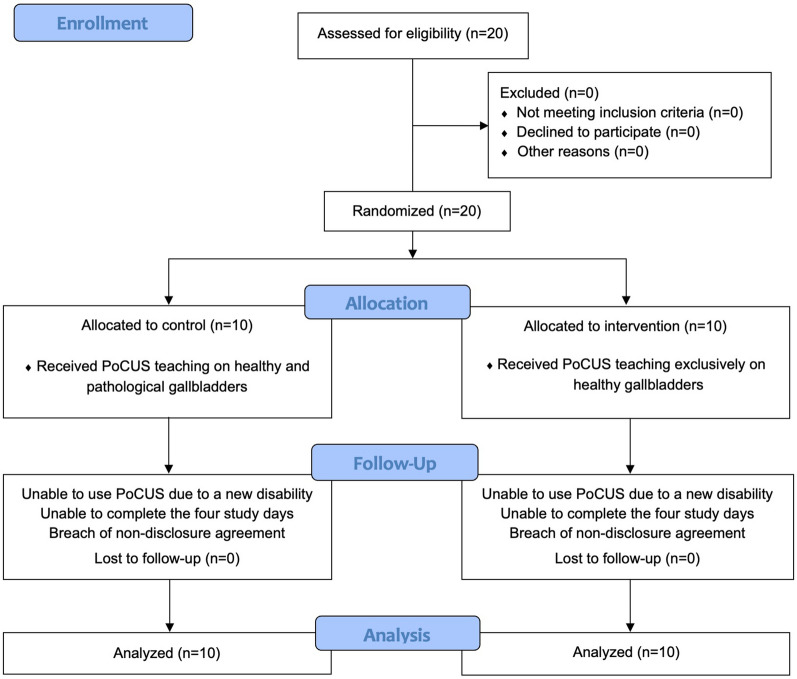 Is gallbladder PoCUS diagnostic accuracy accessible to medical students after PoCUS training exclusively on healthy volunteers? A pilot randomized control trial.