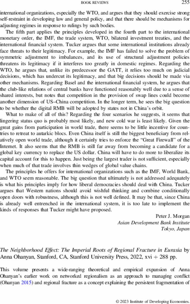 The Neighborhood Effect: The Imperial Roots of Regional Fracture in Eurasia by  Anna Ohanyan, Stanford, CA, Stanford University Press,  2022, xvi + 288 pp.