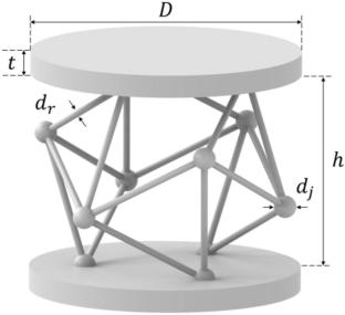 A novel 3D-printable tensegrity-inspired metamaterial enabling dynamic attenuation