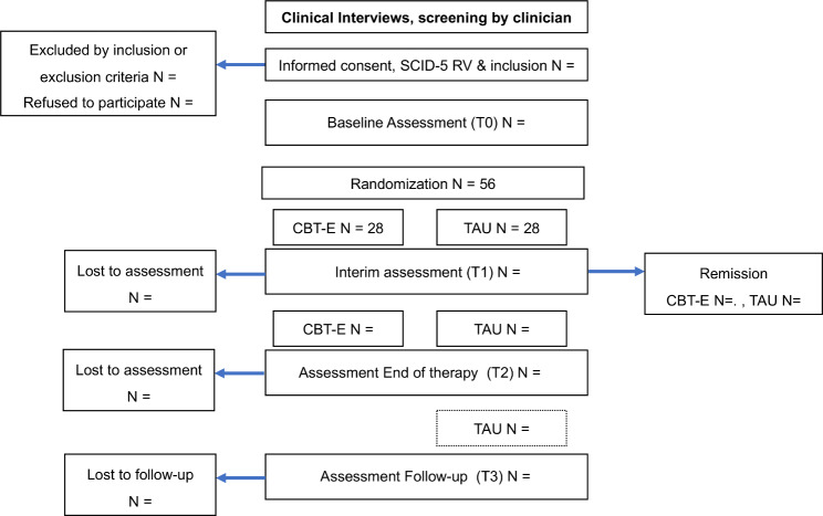 A multi-center, randomized, parallel-group study to compare the efficacy of enhanced cognitive behavior therapy (CBT-E) with treatment as usual (TAU) for anorexia nervosa: study protocol.