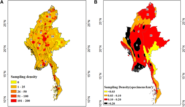 Patterns of floristic inventory and plant collections in Myanmar