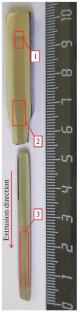 Structure and Phase Formation in Ni + Al Powder Mixture Enclosed in a Steel Cartridge during Hot Gas Extrusion