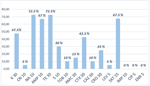 Prevalence and antimicrobial resistance profiles of <i>Salmonella</i> spp. in poultry meat.