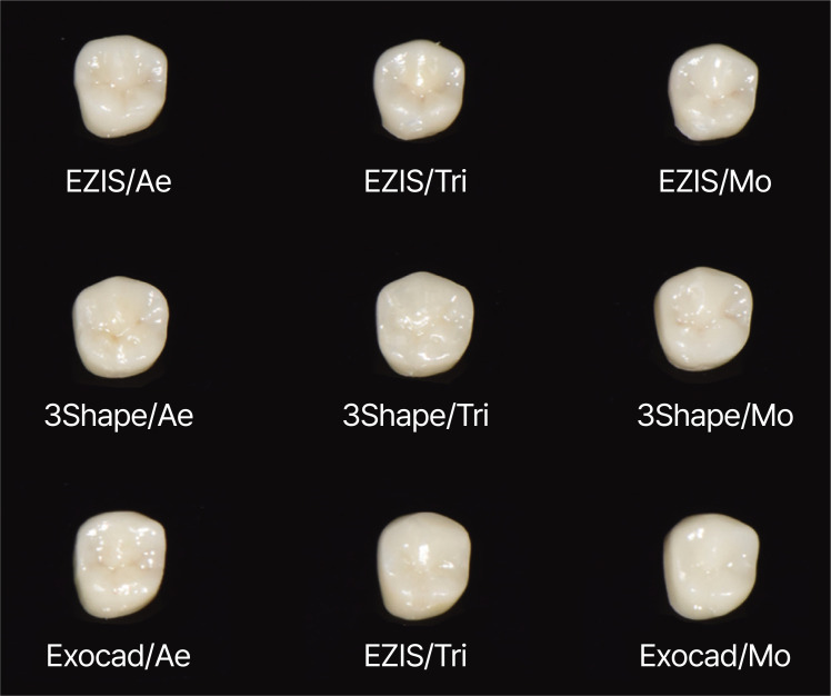 Comparison of fit and trueness of zirconia crowns fabricated by different combinations of open CAD-CAM systems.