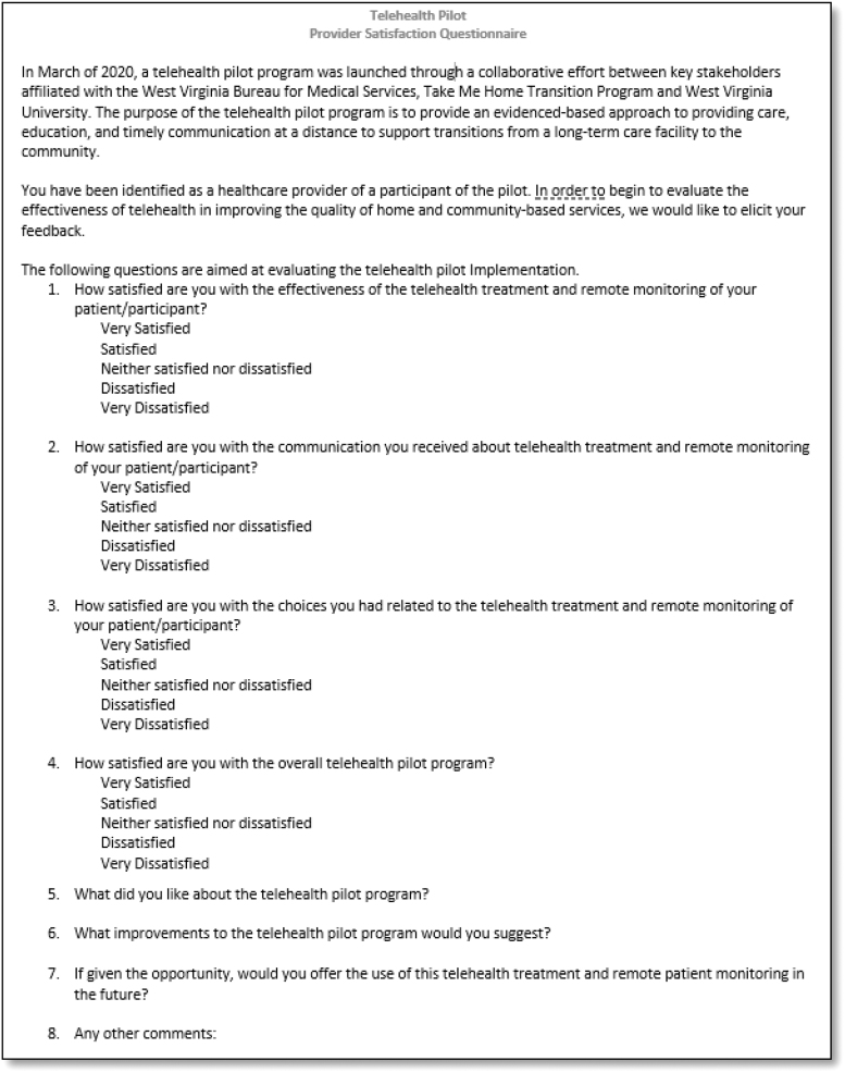 Feasibility and Acceptability of Community-Based Telehealth to Prevent Long-Term Care Readmission.