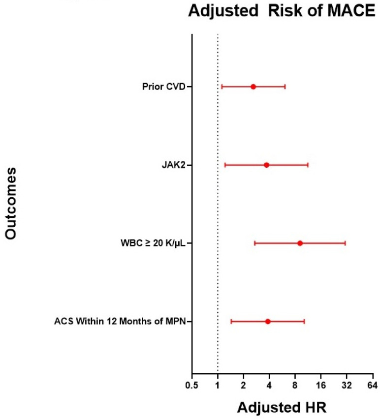 Risk Factors for Death or Cardiovascular Events after Acute Coronary Syndrome in Patients with Myeloproliferative Neoplasms.