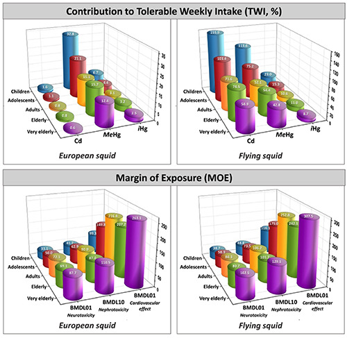 Cadmium, lead, and mercury in two commercial squid species from the north Adriatic Sea (central Mediterranean): contamination levels and health risk assessment.