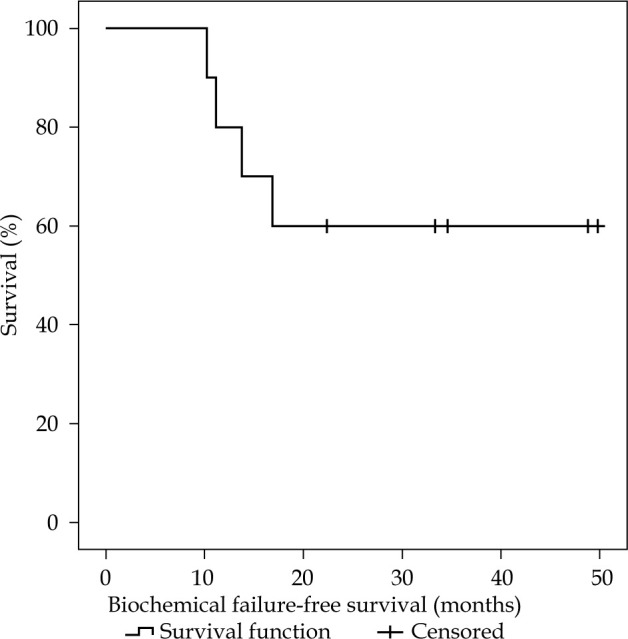 Salvage high-dose-rate interventional radiotherapy (brachytherapy) for locally relapsed prostate cancer after radical prostatectomy and subsequent external irradiation.