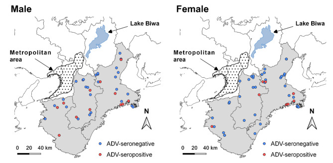 Sex-based differences in the distribution of Aujeszky's disease-seropositive Japanese wild boar.