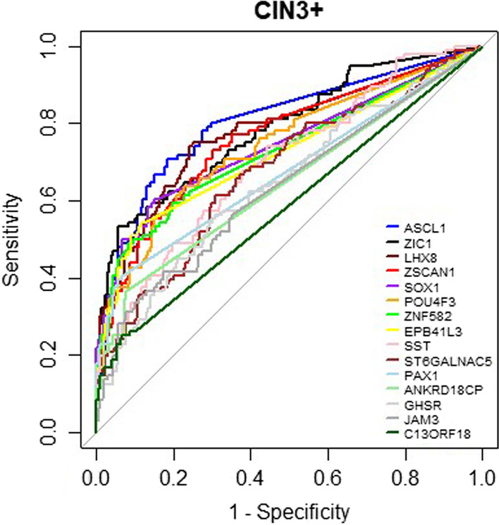 Identification of a methylation panel as an alternative triage to detect CIN3+ in hrHPV-positive self-samples from the population-based cervical cancer screening programme.