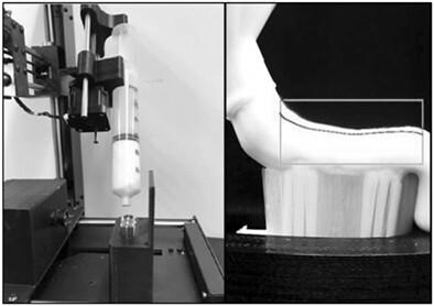 Visual assessment and rheological characterization of shape retention of products on a surface