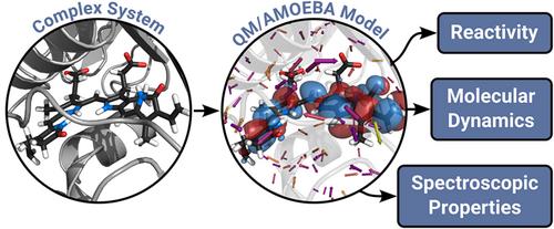 QM/AMOEBA description of properties and dynamics of embedded molecules