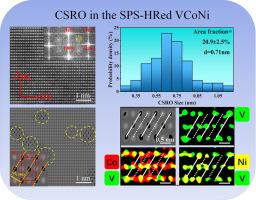 Characterization of chemical short-range order in VCoNi medium-entropy alloy processed by spark plasma sintering