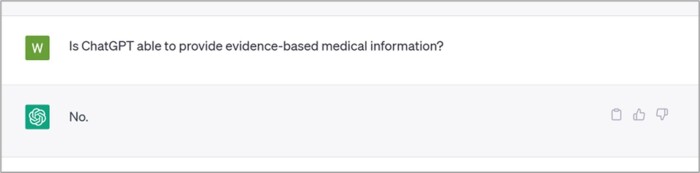 ChatGPT fails the test of evidence-based medicine.