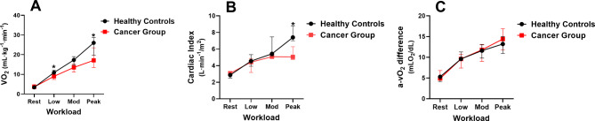 Simultaneous exercise stress cardiac magnetic resonance and cardiopulmonary exercise testing to elucidate the Fick components of aerobic exercise capacity: a feasibility and reproducibility study and pilot study in hematologic cancer survivors.