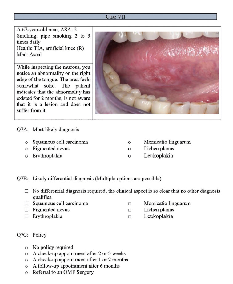 Knowledge of diagnosis and management of selected oral mucosal lesions among dentists in The Netherlands.