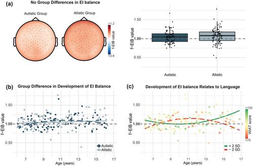 The developmental trajectory of functional excitation-inhibition balance relates to language abilities in autistic and allistic children