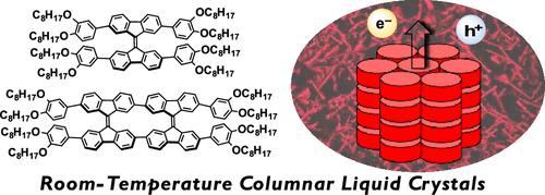 Room-Temperature Columnar Liquid Crystals from Twisted and Macrocyclic 9,9′-Bifluorenylidene Mesogen with Ambipolar Carrier Transport Properties