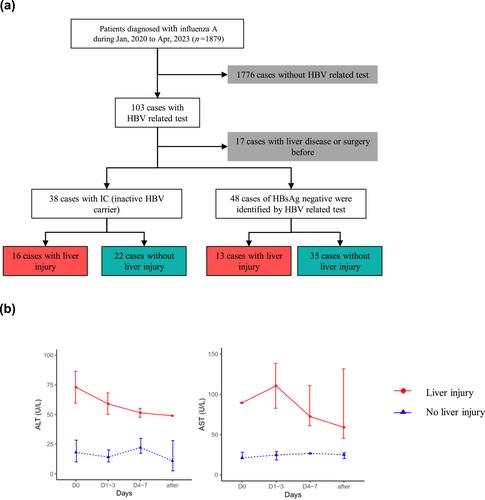 The incidence of liver abnormalities is higher in inactive hepatitis B virus carriers with influenza A infection