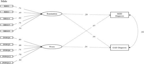 A replication and extension of bifactor modelling of perseverative thought in an at-risk community sample: Exploring sex differences in the structure of PT