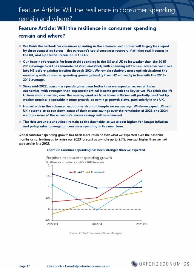 Feature Article: Will the resilience in consumer spending remain and where?