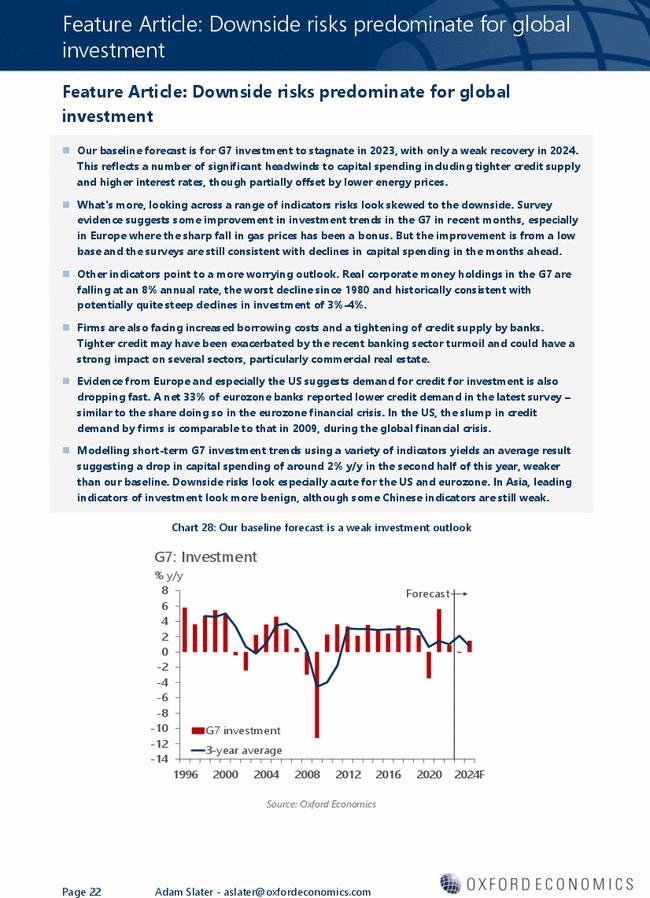 Feature Article: Downside risks predominate for global investment