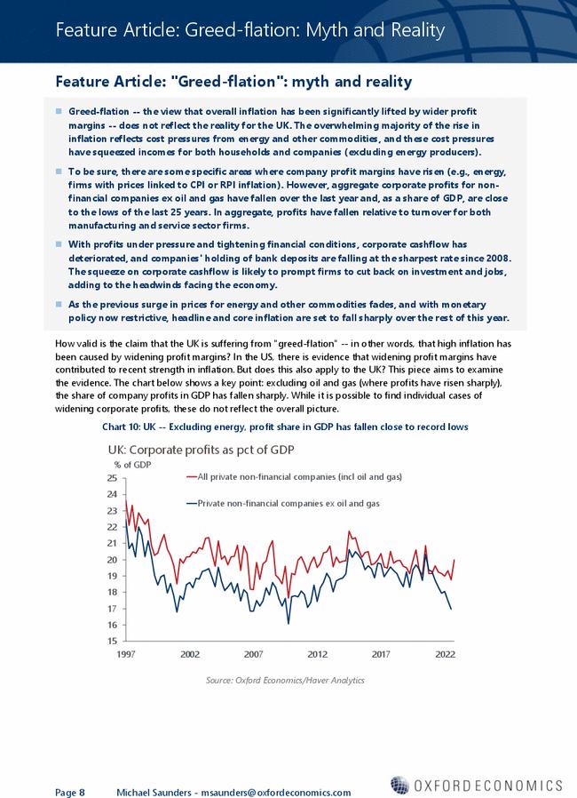 Feature Article: “Greed-flation”: myth and reality