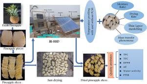 Development of infrared-assisted hybrid solar dryer for drying pineapple slices: Investigation of drying characteristics, mass transfer parameters, and quality attributes