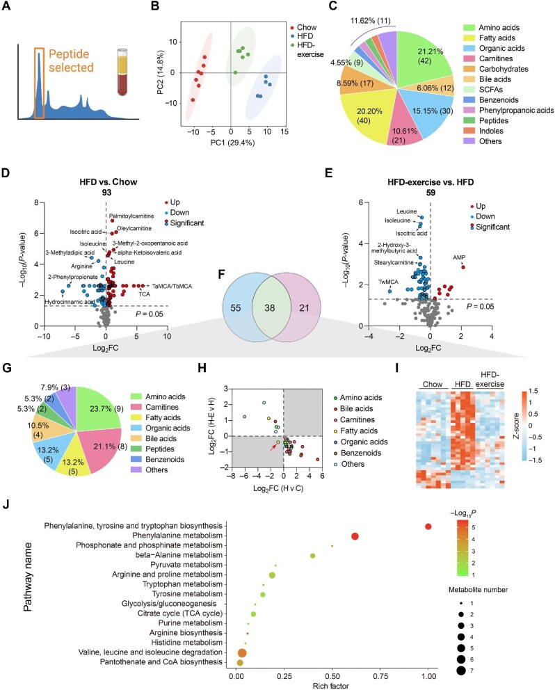 An integrative profiling of metabolome and transcriptome in the plasma and skeletal muscle following an exercise intervention in diet-induced obese mice.