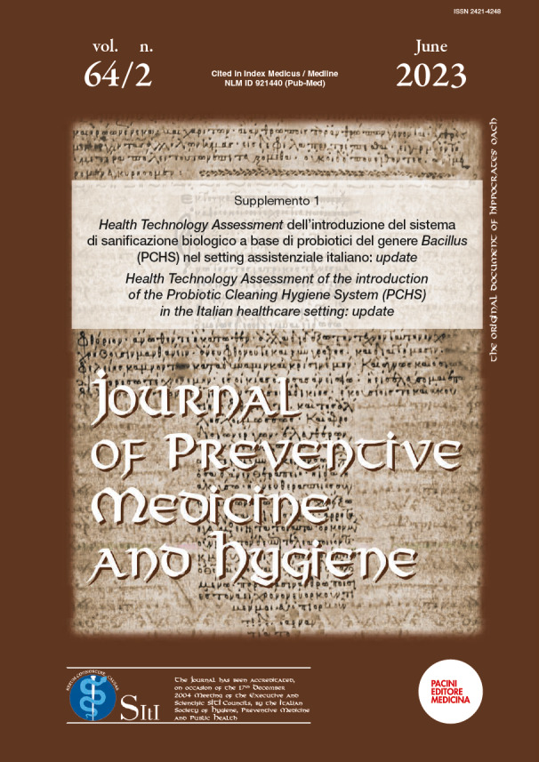 [Health Technology Assessment of the introduction of the Probiotic Cleaning Hygiene System (PCHS) in the Italian healthcare setting: update].