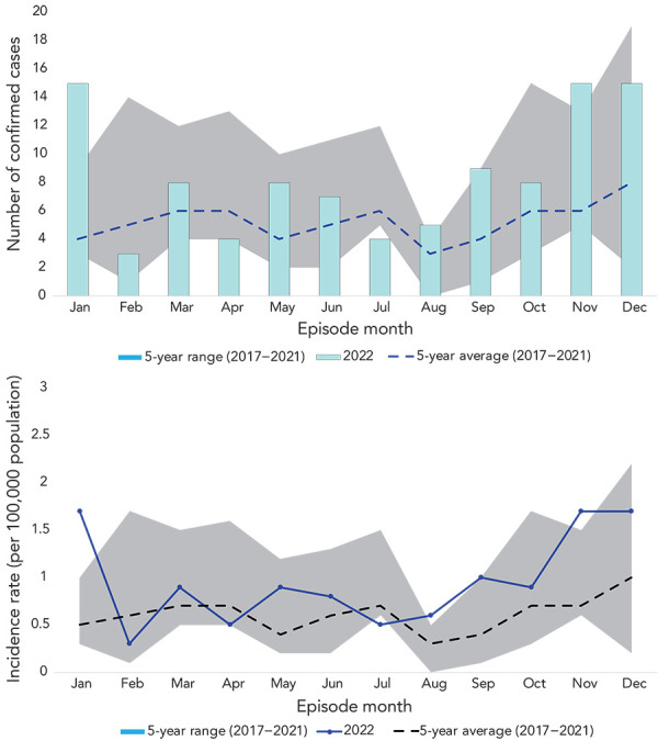 Invasive group A streptococcal (iGAS) surveillance in Island Health, British Columbia, 2022.