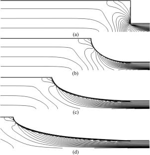 Numerical investigation of rheological behaviors of polystyrene melts in different contraction dies based on the Rolie-Poly model