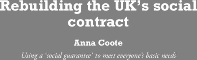 Rebuilding the UK's social contract