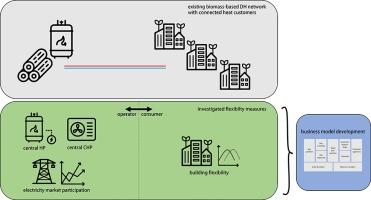 Profitability of biomass-based district heating considering different technology combinations and building flexibility