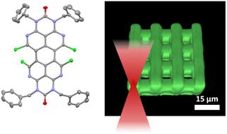 Two-photon microprinting of 3D emissive structures using tetraazaperylene-derived fluorophores†