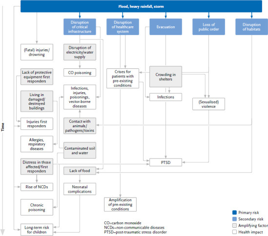 Health impacts of extreme weather events - Cascading risks in a changing climate.